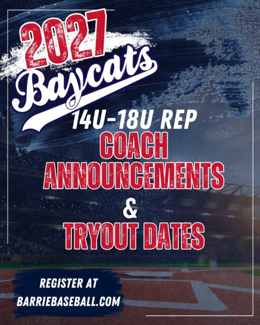 🔹 2027 Rep Coaches - 14U-18U - & Tryout Dates 🔹

We’re excited to announce the head coaches for our 2026 Rep teams!

⚾ 14U AA — Jonathon Graham
⚾ 14U A — Chad Chenette
⚾ 15U AA — Mike Loftus
⚾ 15U A — David Reid
⚾ 16U AA — Ryan Cardwell
⚾ 16U A — Mark Joseph
⚾ 16U A — Dan Hare
⚾ 17U A — Kenny Saunders
⚾ 18U A — Shaun Freeman

Congratulations to all of our coaches, and thank you for stepping up to lead our Rep players this season. We’re looking forward to seeing what these teams accomplish in 2027!

Don’t forget to register for tryouts on our website:
barriebaseball.com

Note: some tryout dates changed from their originals so please review all dates. The schedule is also posted on our website.