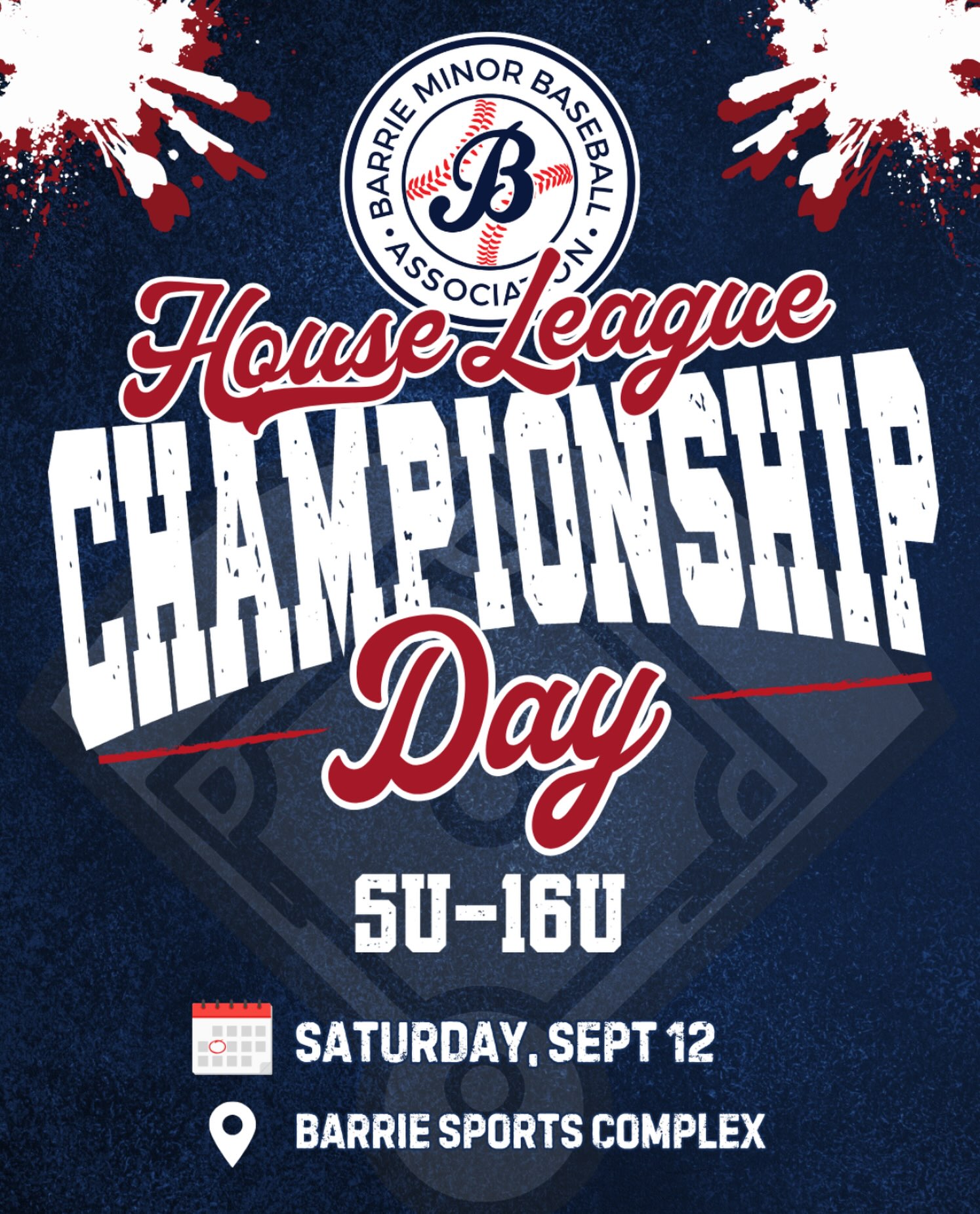 It’s CHAMPIONSHIP DAY!

Players aged 5U-16U battle it out today at the Barrie Sports Complex as our 2026 House League season comes to an end!

Good luck players!! 

Full schedule at barriebaseball.com