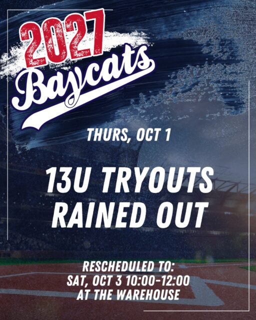 13U Select Tryouts RAINED OUT!

Rescheduled to Sat, October 3 from 10:00-12:00 at The Warehouse! 

See you then!